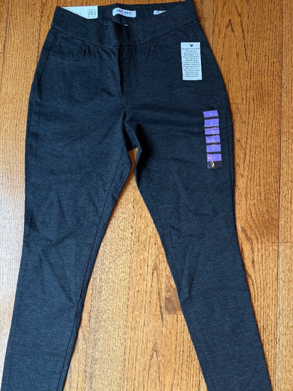 NWT Nine West Heidi Charcoal Gray Pull On Skinny Pants Sz 6 - Picture 6 of 6